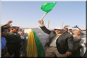 Le Chef de l'Etat lance les travaux du 2ème tronçon de la route Kaédi-Maghama 