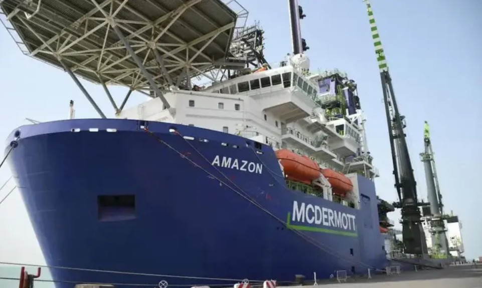  Arrivée au port de Nouakchott du navire chargé de la pose et l’installation des conduites d’extraction du gaz 