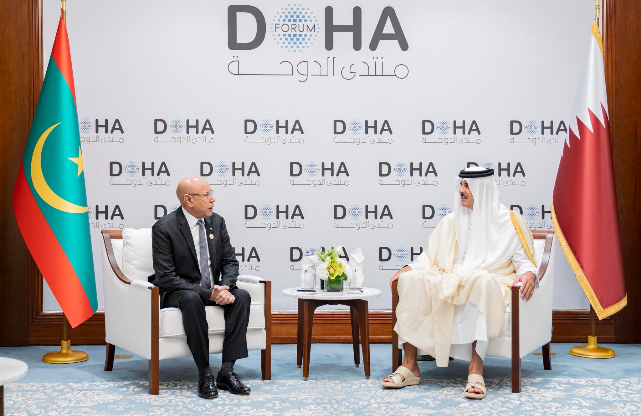 Le Président de la République s’entretient avec l’Émir du Qatar