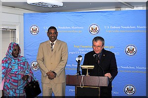 Visite d'inspection de SEM Larry André au chantier de construction de la nouvelle ambassade des Etats-Unis en Mauritanie